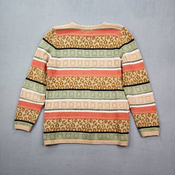 Alfred Dunner Sweater Women's Small Multicolor Striped Sequins Long Sleeve Top - Picture 9 of 9